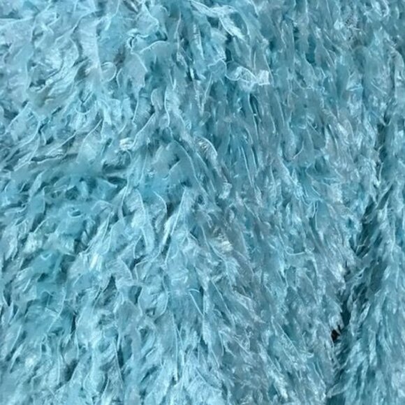 NWOT Colleen Lopez Aqua Faux Feather Jacket - Picture 11 of 13